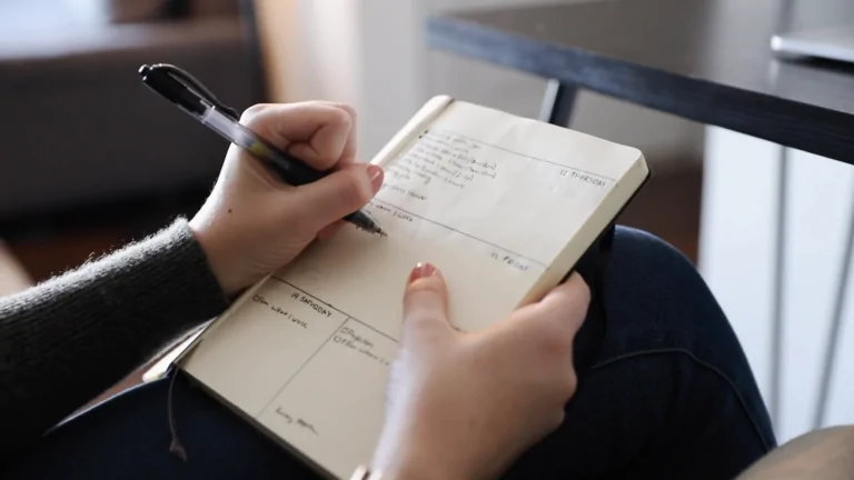 A Person Writing a To-Do List in A Planner, Using a Structured Layout for Better Organization, Highlighting Time Management Hacks